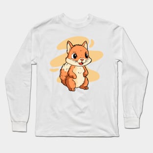 Squirrel Illustration Hand drawn Long Sleeve T-Shirt